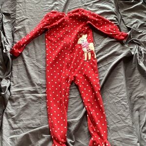 Carter's Red and White Reindeer Footie Pajamas